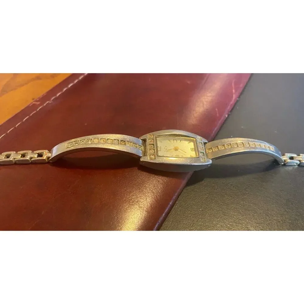 Women's LEI Watch, Silver Tone Bracelet with Crystal Accents